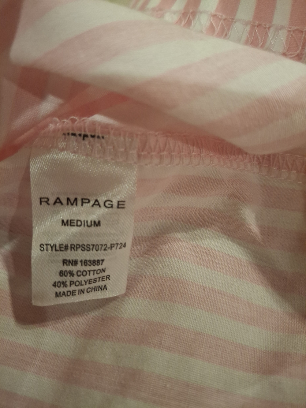 Rampage Pink and White Striped Pajama Set - Picture 5 of 13